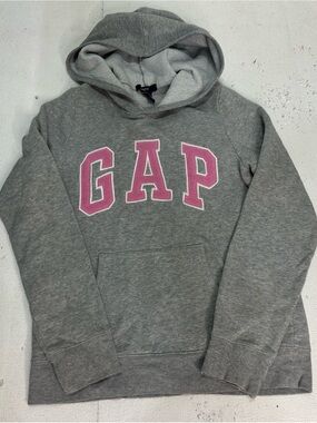 GAP Kids Light Gray/Pink Pullover Hoodie